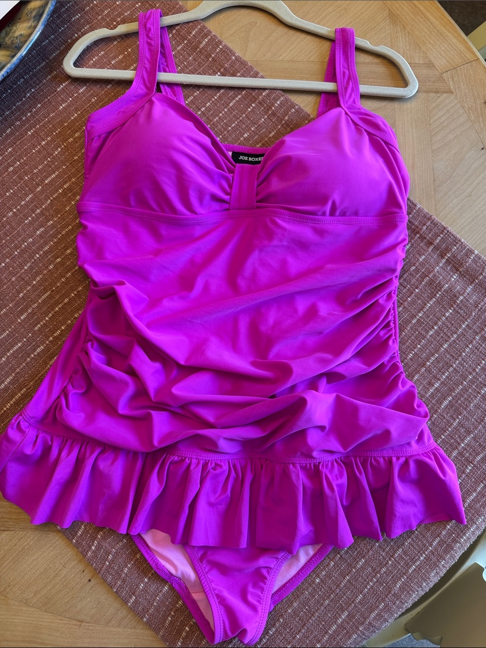 Joe Boxer Hot Pink One-Piece Swimsuit with Ruffled Hem